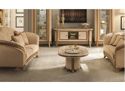 MESA DE CENTRO Mesa de café oval muebles de diseñador Barroco Rococó antiguo Art Nouveau.