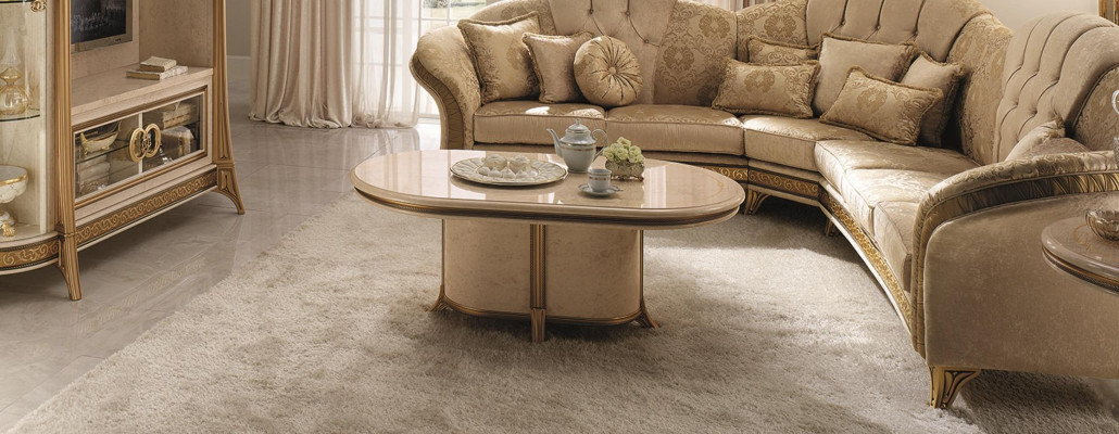 Madera Muebles italianos Estilo barroco Lujo Marrón Mesa de centro Mesa de sala de estar Nueva