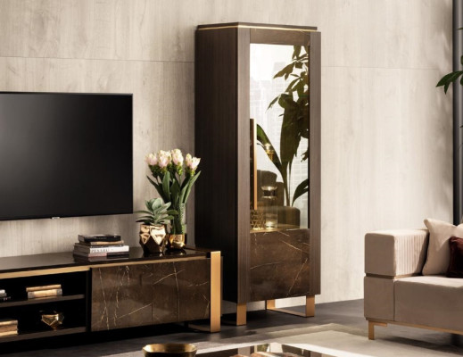 Vitrina de madera Armario Vitrinas clásicas de madera Diseño de armarios Muebles de sala