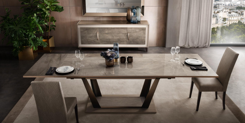 Mesa de comedor Sala de estar Conjunto de salón en madera Diseño Mesas 200x102/294cm