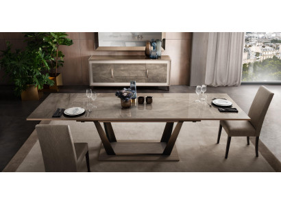 Mesa de comedor Sala de estar Conjunto de salón en madera Diseño Mesas 200x102/294cm