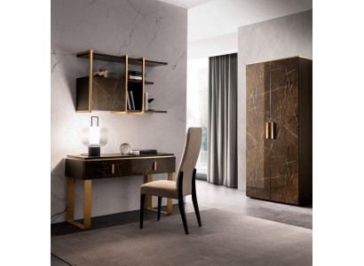 Estantería de pared Conjunto de escritorio Estante Armario arredoclassic Oficina Habitación 2 piezas Mesa