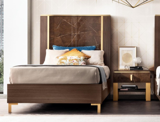 Cama mesita de noche dormitorio cama tapizada muebles clásicos de diseñador arredoclassic
