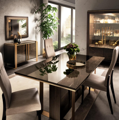 Mesa de comedor de diseño de madera clásico de 160x90 cm para comedor y sala de estar, nuevo.