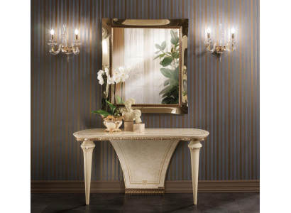Muebles Estilo Barroco Mesa consola Espejo Madera Italianos Mesas Grupo de 2 piezas Set