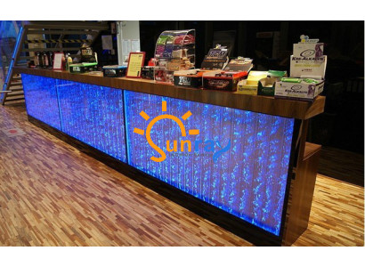 Mostrador Estante Bar Pared Columna Paredes de agua iluminadas Bar mostrador