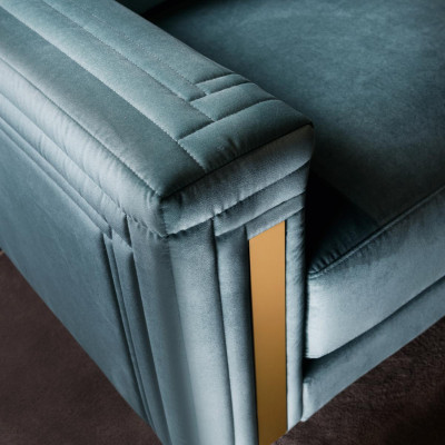 Sillón Club Lounge Diseño Silla tapizada Sofá TV Azul arredoclassic