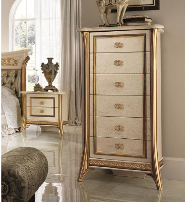 Cómoda aparador de 6 cajones, muebles de diseñador de estilo barroco, rococó, modernista y clásico.