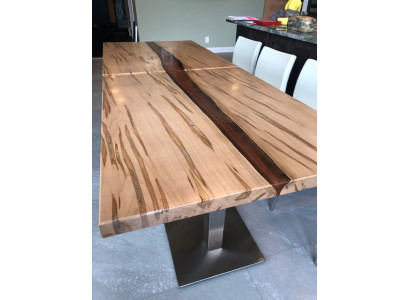 Mesa de resina epoxi mesa de comedor de madera real muebles macizos mesa de epoxi de cascada de resina conferencia