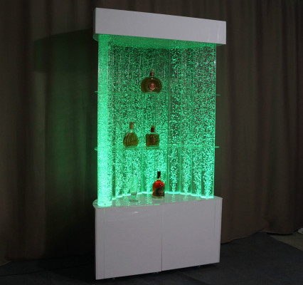 Estantería LED para barra de agua. Columna decorativa. Barra de agua iluminada. Mostrador de bar.