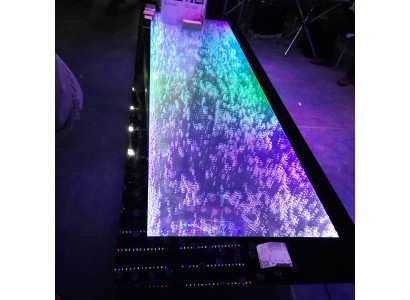 Mostrador de bar de LED, pared de agua, barra, mostrador, estante, muebles, mesa de bar iluminada.