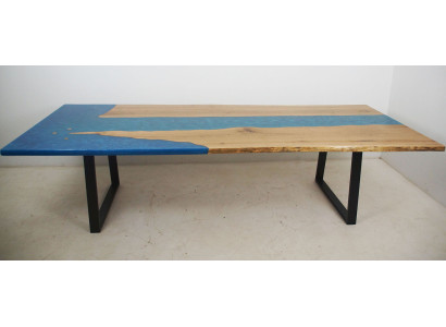Mesa de comedor River Table Mesa de madera real Epoxi Resina 260x100 Maciza