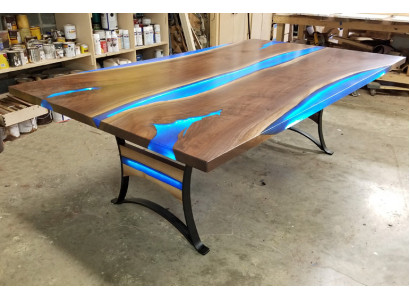 Mesa de comedor River Table en madera auténtica, mesa de río 260x110, mesas macizas.