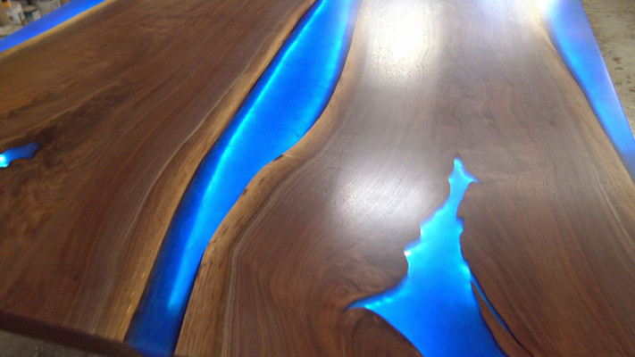 Mesa de comedor River Table en madera auténtica, mesa de río 260x110, mesas macizas.