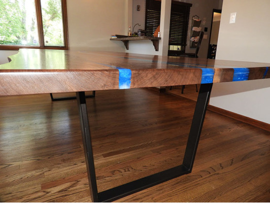 Mesa de comedor Diseño Mesa Mesas modernas Mar Río Océano Muebles 220x90 Resina epoxi