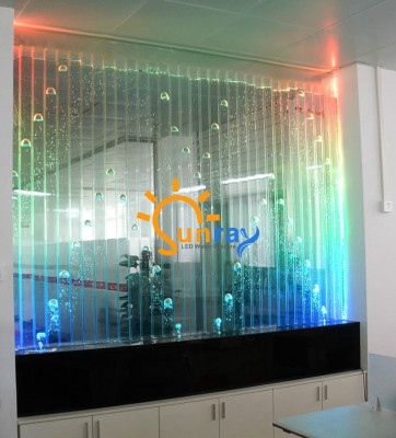 Panel de pared con burbujas de agua, fuente de agua LED, decorativa pared de agua diseñada.