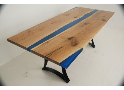 Epoxi, mesa de resina de madera auténtica, muebles de madera de resina de epoxi de cascada maciza