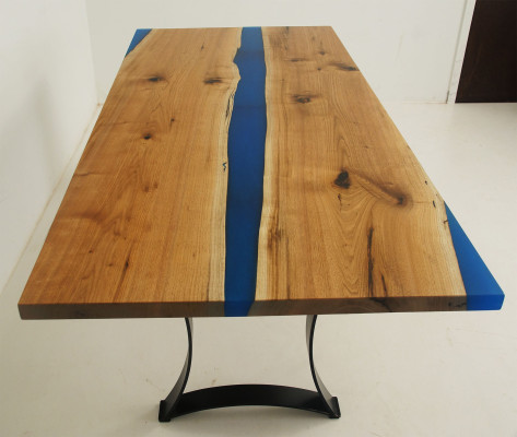 Epoxi, mesa de resina de madera auténtica, muebles de madera de resina de epoxi de cascada maciza