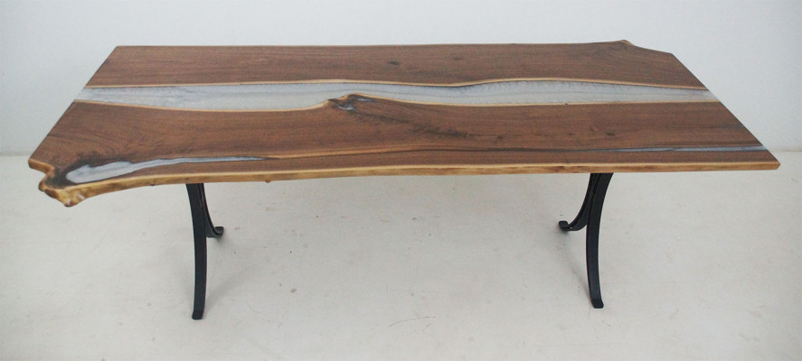 Mesa de comedor Mar Agua Río Madera real Mesa de río 220x110 Mesas