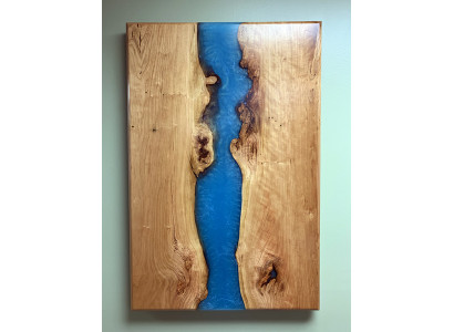 Mesa de comedor River Table maciza de 220x100, mesa de río, mar, cascada de resina epoxi.