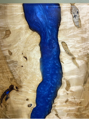 Mesa de comedor River Table Mesa maciza 220x100 Mesa de resina epoxi de río Mar