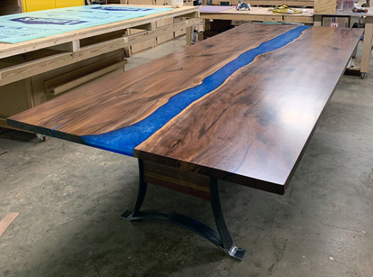 Epoxy resin dining table River Table 240x100 river table New Real wood tables