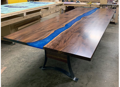 Epoxy resin dining table River Table 240x100 river table New Real wood tables