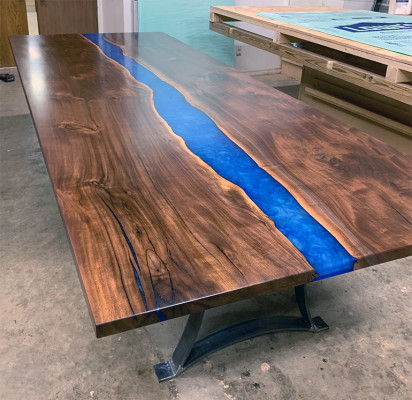 Epoxy resin dining table River Table 240x100 river table New Real wood tables