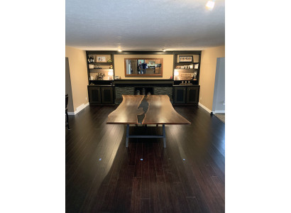 Mesa de comedor de mesa de río sólido 240x100 resina epoxi mar cascada