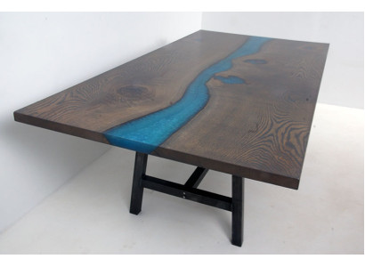 Mesa de resina epoxi River Table de madera maciza 220x100