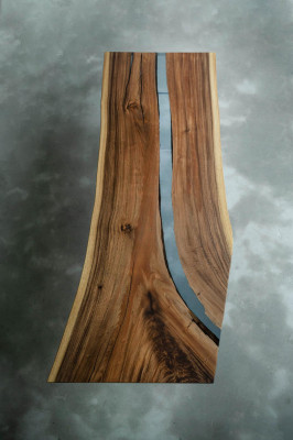 Mesa de centro de resina epoxi de mesa de río sólida 240x100.