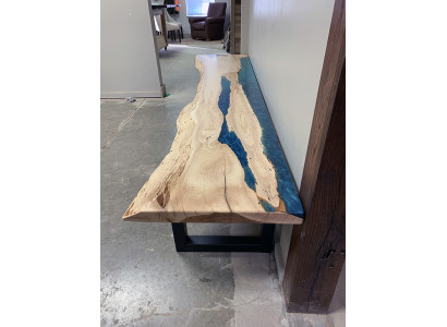Epoxi resina mesa de comedor madera maciza muebles de resina de agua en cascada mesa de resina de 250x60cm