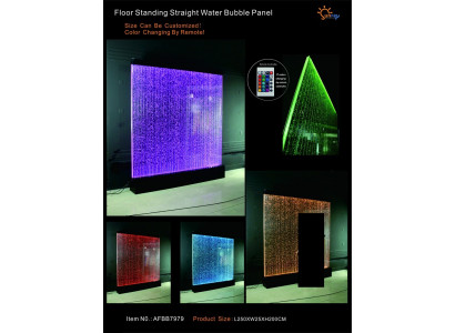 Panel de pared separador de agua con iluminación LED, diseño decorativo iluminado.