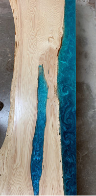 Epoxi resina mesa de comedor madera maciza muebles de resina de agua en cascada mesa de resina de 250x60cm