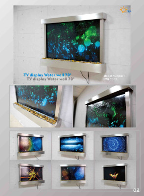 LED Water Wall Designer Water Pillars Waterfall Picture Frame 138x98  Fuente de agua LED con diseño de pilares de agua y marco de imagen de cascada de 138x98