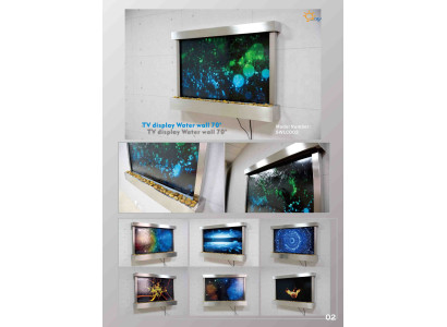 LED Water Wall Designer Water Pillars Waterfall Picture Frame 138x98  Fuente de agua LED con diseño de pilares de agua y marco de imagen de cascada de 138x98
