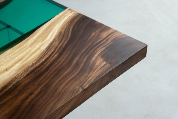 Epoxidharz Mesa de comedor River Table Madera real Maciza Mesas 220x90