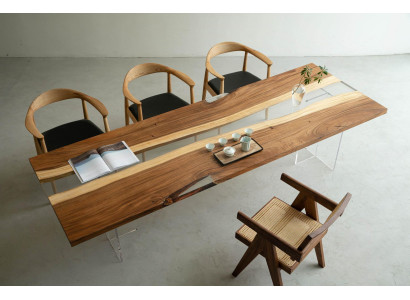 Mesa de comedor River Table Maciza Tablas 220x80 Mesa de río Mar Cascada de agua