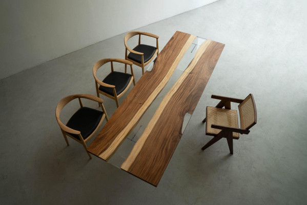 Mesa de comedor River Table Maciza Tablas 220x80 Mesa de río Mar Cascada de agua