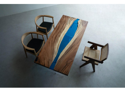 Mesa de comedor River Table Maciza 185x85 cm Mesa de río Resina epoxi Mar.
