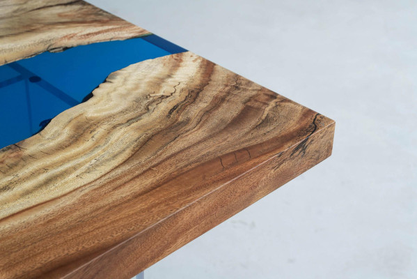 Mesa de comedor River Table Maciza 185x85 cm Mesa de río Resina epoxi Mar.