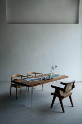 Mesa de comedor River Table Maciza 185x85 cm Mesa de río Resina epoxi Mar.
