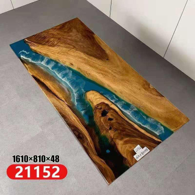 Mesa de comedor Mar Agua Río Madera real Mesa de río 161x81 Mesas