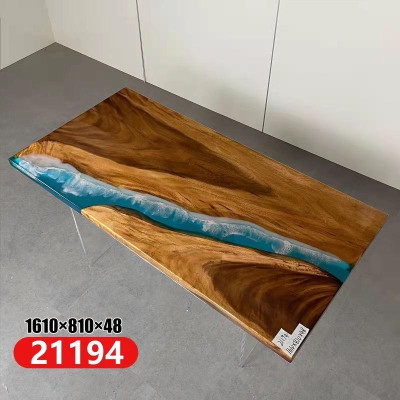 Mesa de comedor River Table de madera maciza de resina epoxi Tablas 161x81 Nuevo