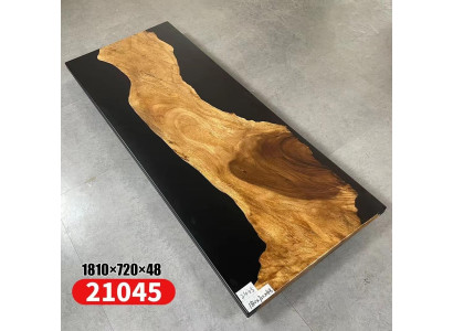 Mesa de resina epoxi Mesa de comedor de madera maciza Muebles de madera maciza Efecto cascada de resina epoxi