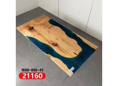 Río Mesas Mesa de comedor Diseño de mesa Muebles modernos 160x80 Resina epoxi