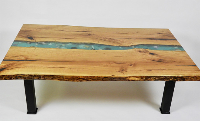 Mesa auxiliar Mesa de centro Muebles de resina epoxi Mesa de diseñador Mesa de resina epoxi 120x70cm