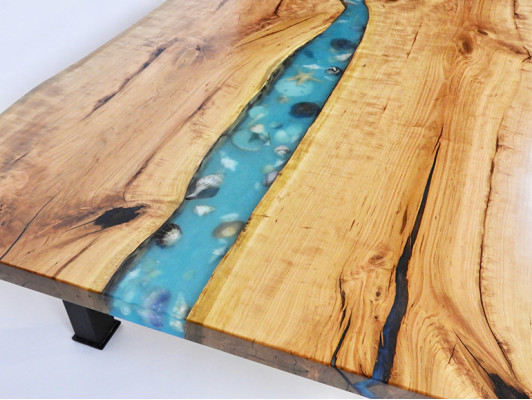 Mesa auxiliar Mesa de centro Muebles de resina epoxi Mesa de diseñador Mesa de resina epoxi 120x70cm