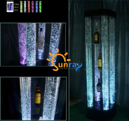 Barra de pared de agua con LED Columna de estante de agua Pilares de agua Barra de diseñador