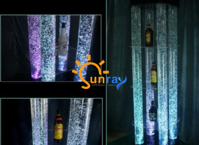 Barra de pared de agua con LED Columna de estante de agua Pilares de agua Barra de diseñador